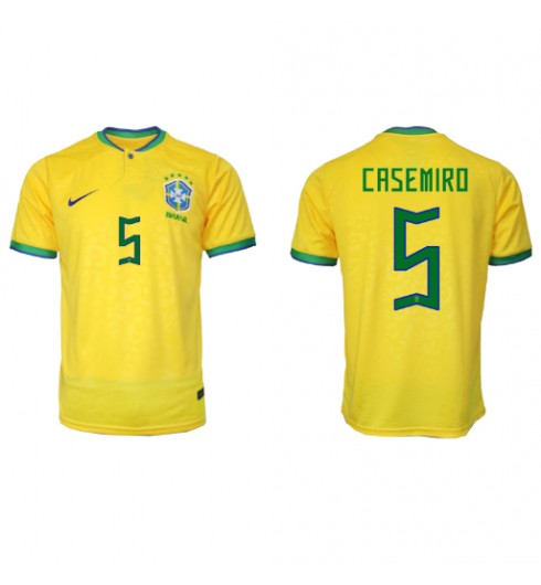 Brazílie Casemiro #5 Domácí Dres MS 2022 Krátký Rukáv